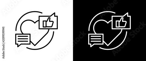 Photos Engagement white and black icon set design