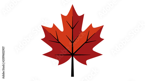 Canvastavla Maple leaf displays a two-tone red gradient design with clean vector lines suitable for seasonal branding projects