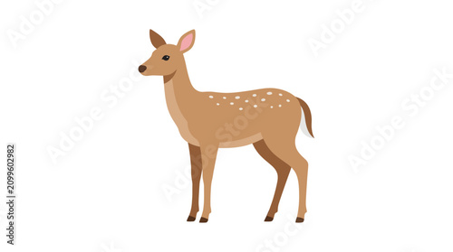 Foto Deer appears as a stylized woodland animal illustration featuring a gentle expression and natural coloration for educational media