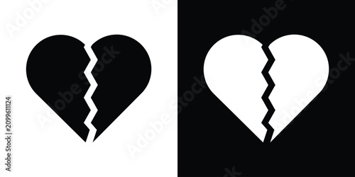Tablou pe pânză Broken heart icon