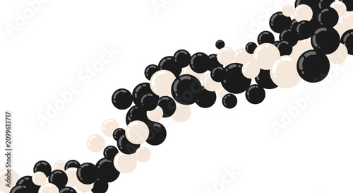 Black and beige bubbles floating together.