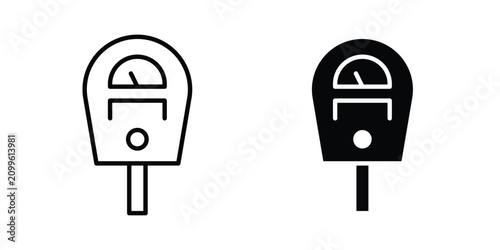 Fotografie Parking meter icon editable artwork group. EPS10