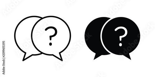 Bild auf Leinwand Comment question icon line graphics series. EPS10