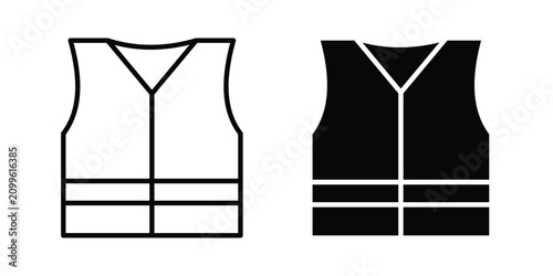 Schilderij op canvas Safety vest icon line graphics series. EPS10