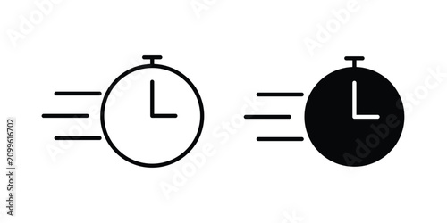 Tableau sur toile Time fast icon line graphics series. EPS10