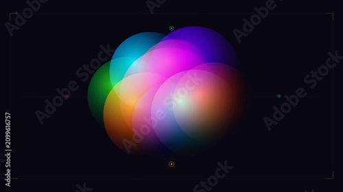Abstract Colorful Glowing Spheres Motion Background Loop