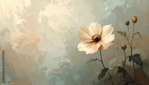 A beautiful white flower against abstract background.