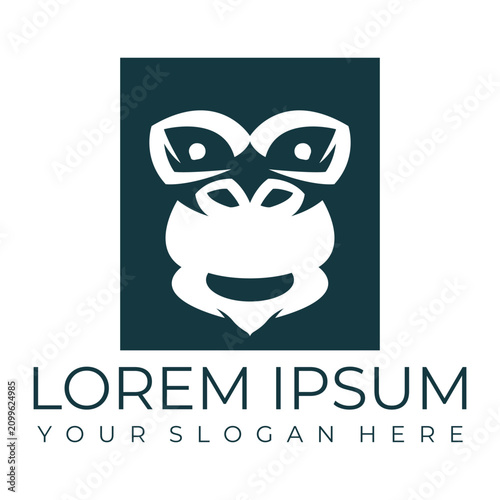 Canvas Print Creative design of elegant monkey head logo