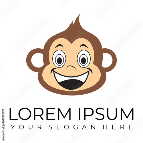 Canvas Print Creative design of elegant monkey head logo