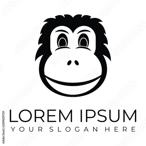Canvas Print Creative design of elegant monkey head logo