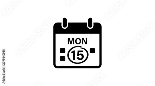 Foto Calendar icon representing a scheduled Monday appointment date remains circled to indicate a specific deadline or important meeting time for professional planning