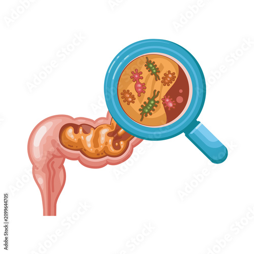 Gut Bacteria Cartoon Illustration