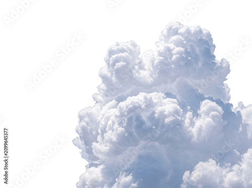 Fotografija Fluffy white cumulus cloud isolated on transparent background