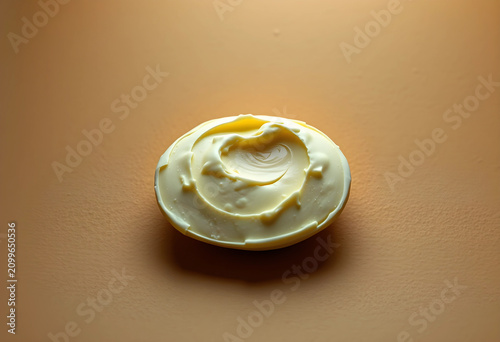 Swirled yellow cream or but...