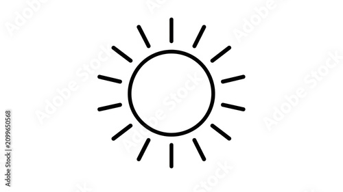 Sun icon vector illustration. Simple solar symbol for weather forecast and UI design.