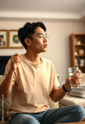 Young asian man in glasses ...