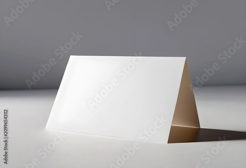 Blank white folded tent car...