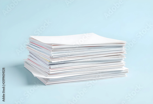 Stack of white paper sheets...