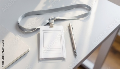 Desk Employee Pass Mockup