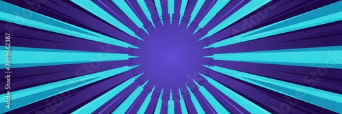 Abstract comic book style background with blue and purple rays