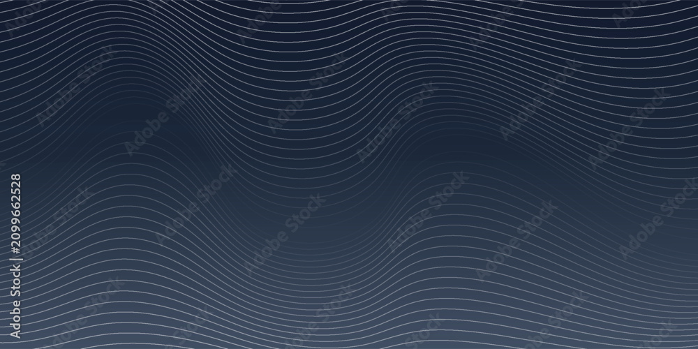 Fototapeta premium Dark Executive navy abstract background. Futuristic technology lines background with line stripe wavy light effect