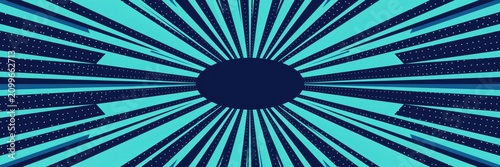 Abstract comic book style background with blue and cyan speed lines