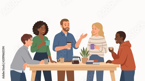 Diverse group of people meeting.