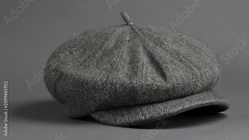 Beret on gray background