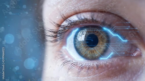 Digital Identity Eye Closeup Biometric Scan Security Technology Iris Recognition Human Eye Authentication Future Concept
