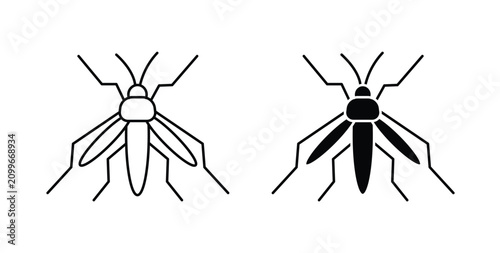 Mosquito icon thin symbol group. EPS10