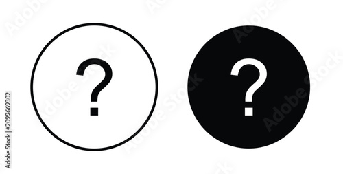 Question mark icon thin symbol group. EPS10