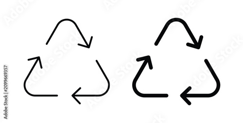 Recycle icon thin symbol group. EPS10