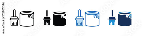 Paint Bucket  Icon Collection With Multiple Styles