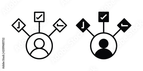 Multitask icon editable graphics bundle