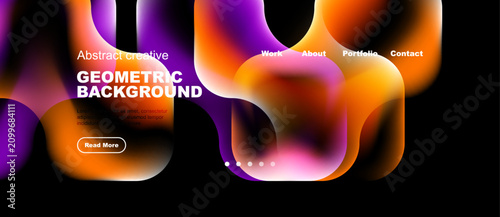 Konstfotografi Vibrant abstract shapes dominate dark background