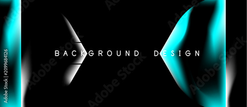 Abstract design features cyan glowing lines, white text reading background de...