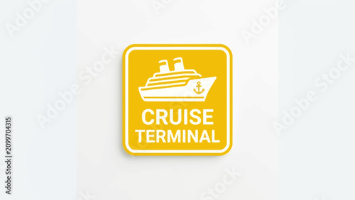 Cruise Terminal Sign Icon - Vector Graphic