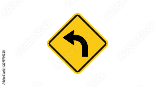 Curved Arrow Traffic Sign