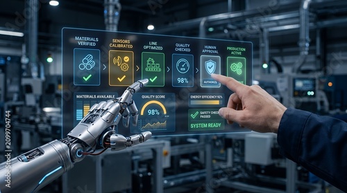 Human and Robotic Collaboration in Modern Smart Factory Control