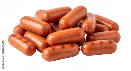 Small Hot Dogs Pile Isolated Transparent Background Realistic Photo