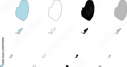 Canvastavla Saint Vincent and Grenadines Dot Map Icon Set
