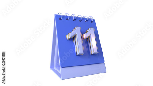3D Calendar Date Numbers 11