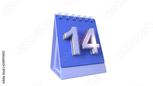 3D Calendar Date Numbers 14
