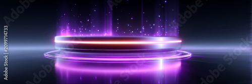 Illuminated circular display stand
