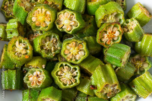 Organic Baked Green Fried Okra