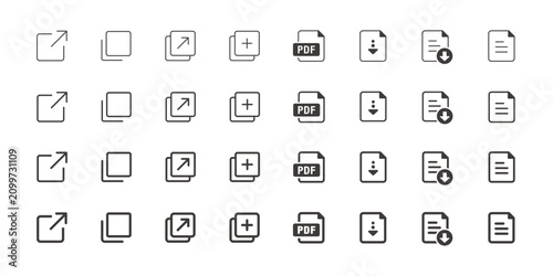 Canvastavla External Link and File Download Vector Icon Set for Web Text Links