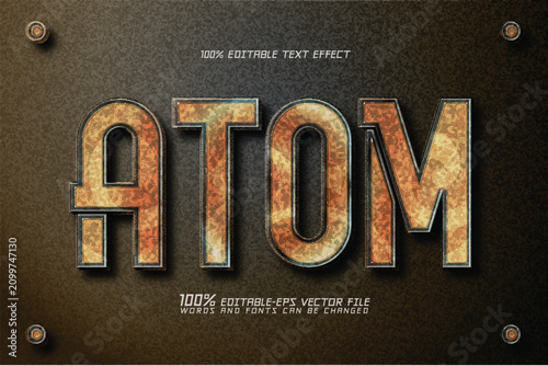 Foto rust old iron editable text effect