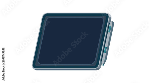 Schilderij op canvas Vector illustration of a digital drawing tablet with a stylus