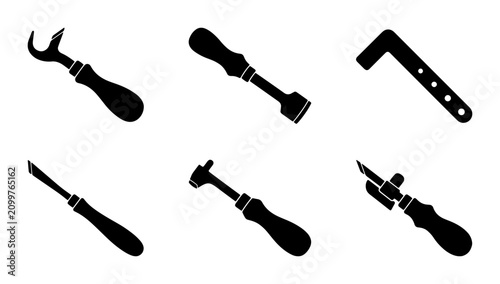 Foto Crafting Tools Set, Leatherworking Implements, Woodworking Chisels, Metalworking