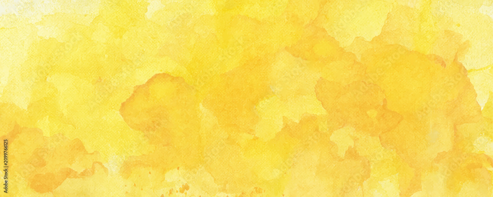 Obraz premium Abstract Yellow Watercolor Texture Background Panoramic Banner Graphic